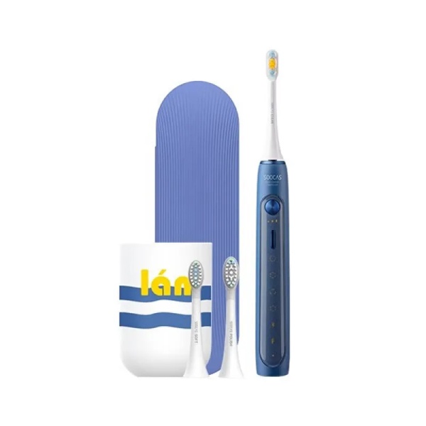 Электрическая зубная щетка SOOCAS X5 Electric Toothbrush (футляр + 3 насадки), синяя